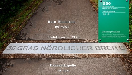 N&ouml;rdlicher Breitengrad bei Trechtingshausen | &copy; Norbert Sch&ouml;ck